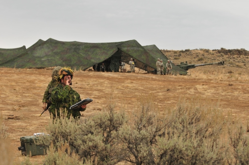 U.S.-Canadian artillery partner at YTC