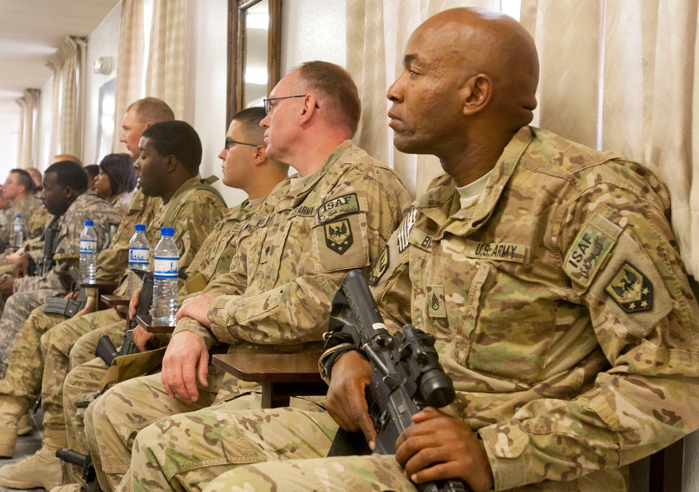 Command sergeant major of the Army National Guard visits Bagram Air Field