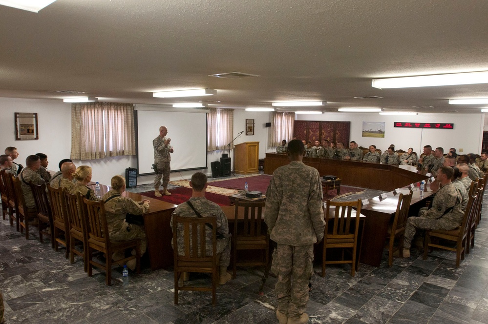 Command sergeant major of the Army National Guard visits Bagram Air Field