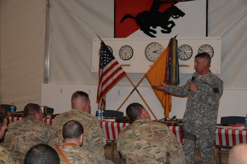 Talking to troops
