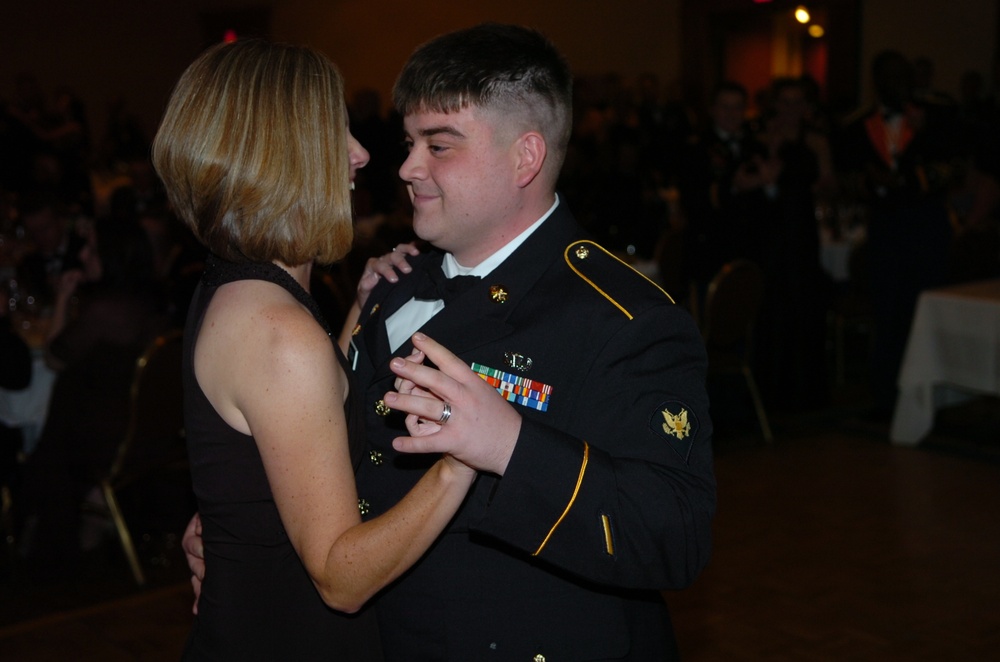Newly married couple attends battalion ball
