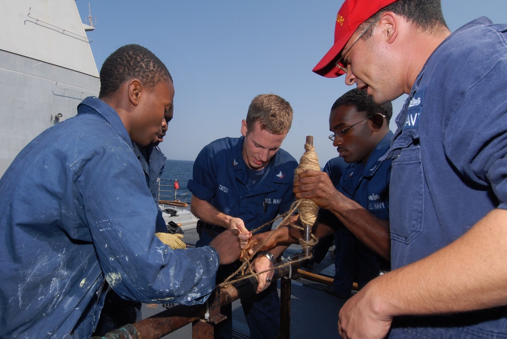 Training drill aboard USS Gettysburg