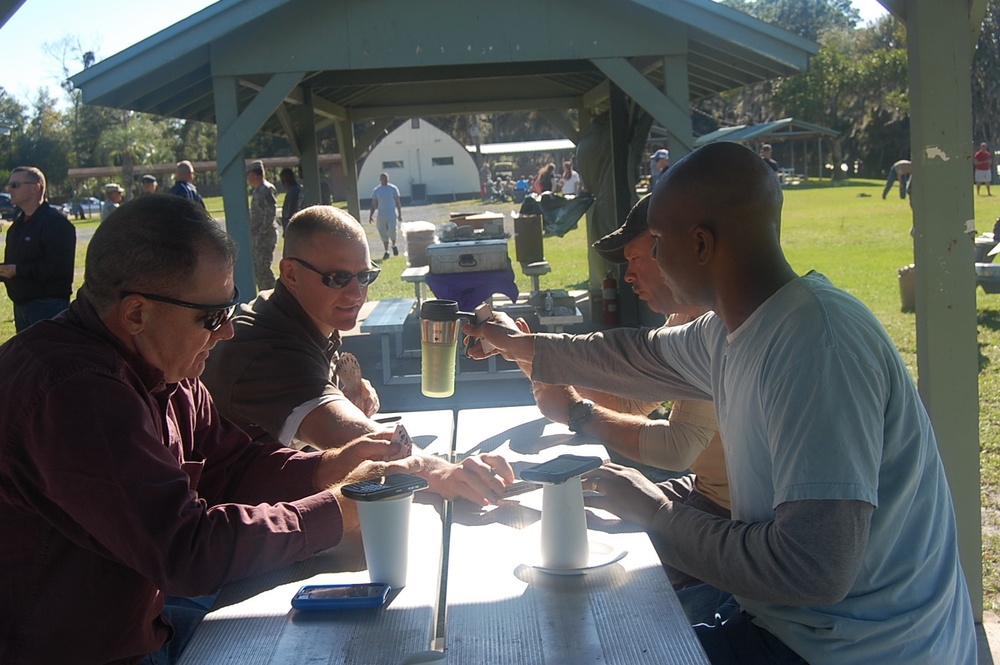 HHC, 648th MEB takes a training pause for fun by the lake