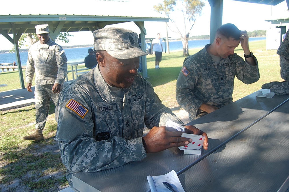 HHC, 648th MEB takes a training pause for fun by the lake