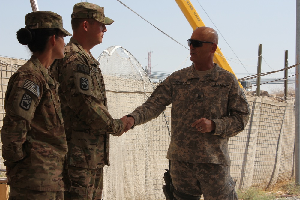 National Guard CSM visits deployed troops