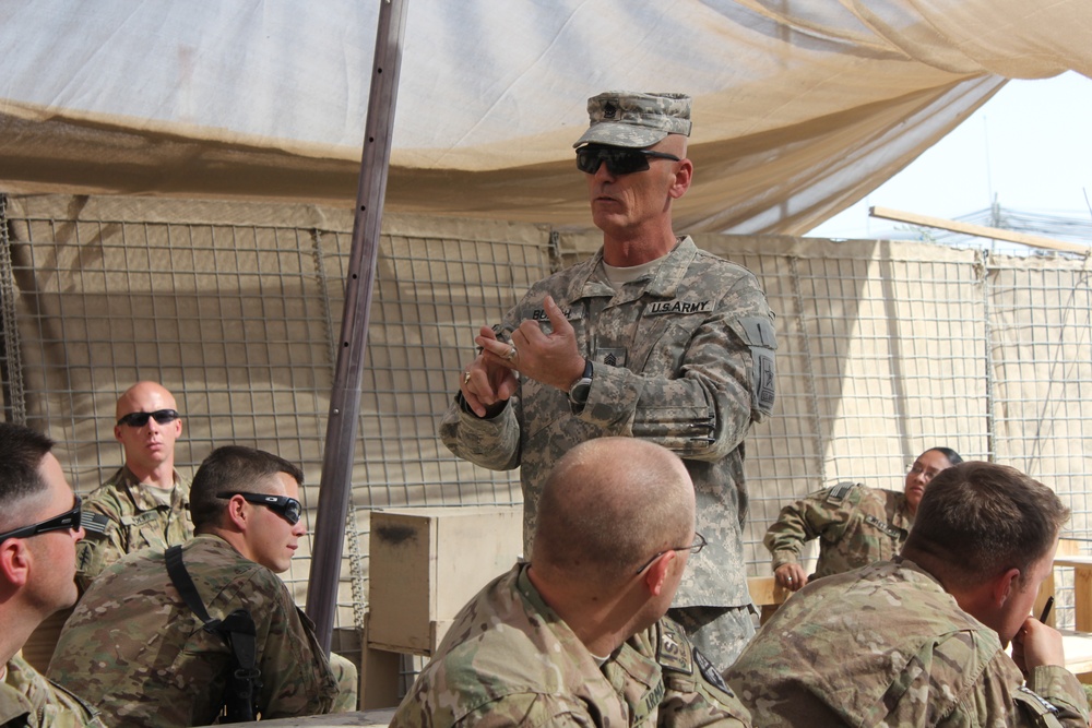 National Guard CSM visits deployed troops