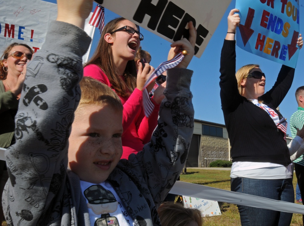 Soldiers return home to their families