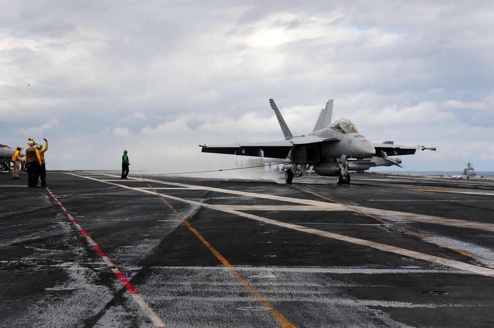 USS Ronald Reagan flight operations continue