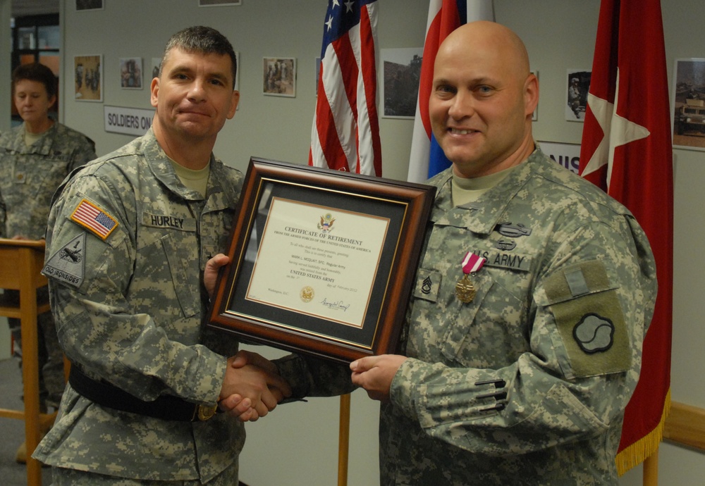 Sgt. 1st Class Mark McQuait’s retirement ceremony