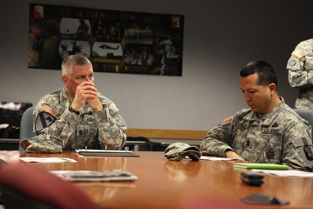 Sgt. Maj. of the Army Raymond Chandler III visits 55th Signal Company (Combat Camera)