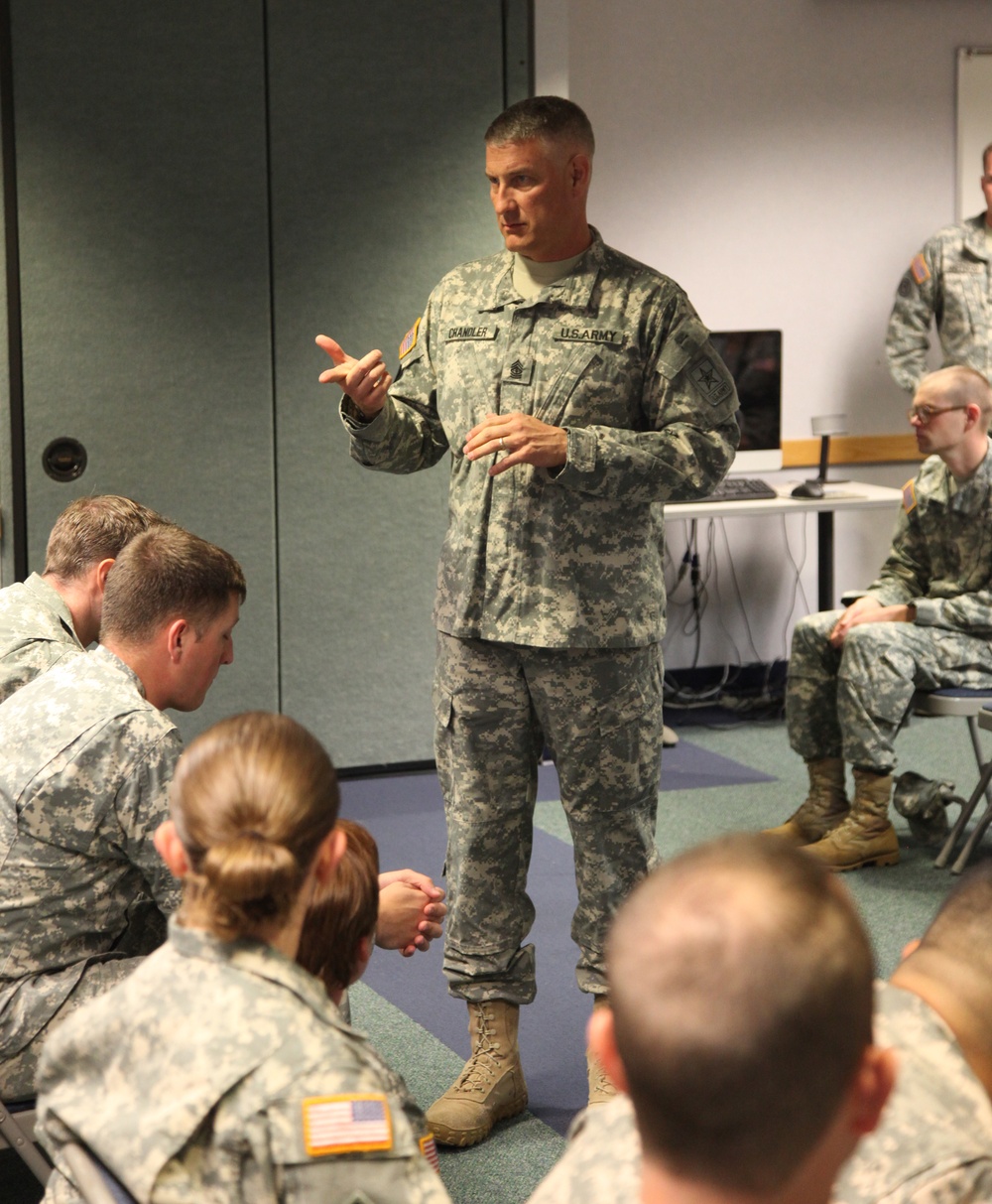 Sgt. Maj. of the Army Raymond Chandler III visits 55th Signal Company (Combat Camera)