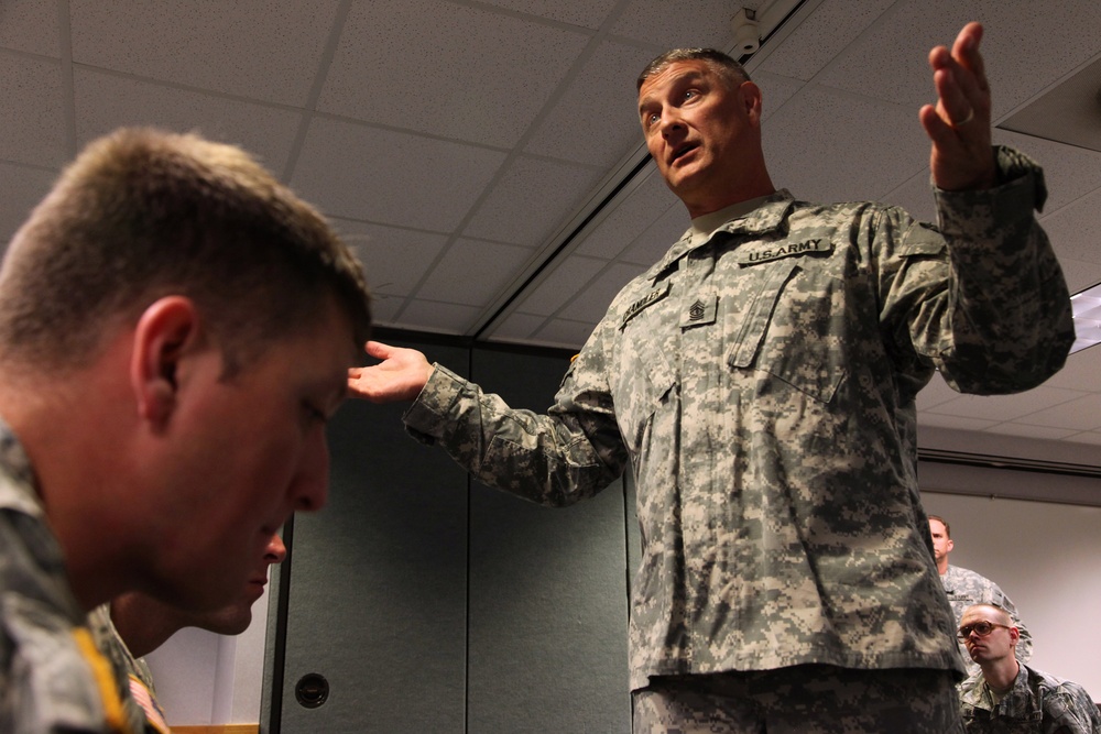 Sgt. Maj. of the Army Raymond Chandler III Visits 55th Signal Company (Combat Camera)