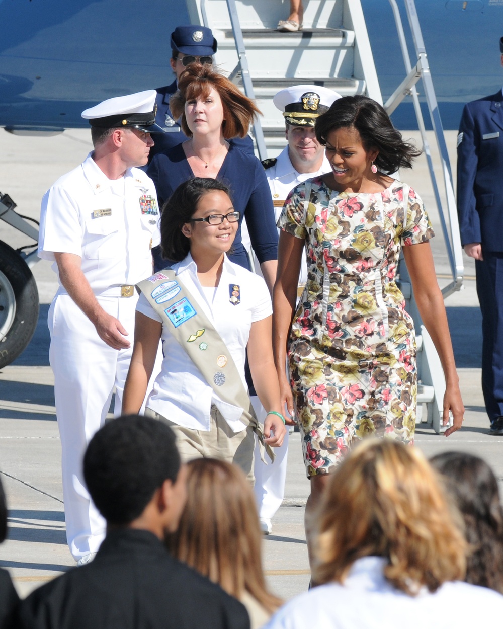 Michelle Obama meets with Girl Scouts