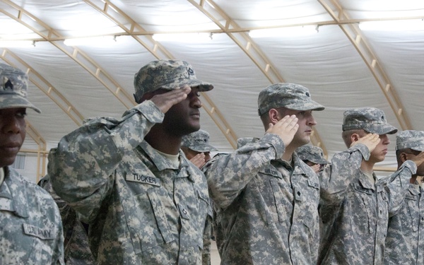 Transfer of authority ceremony at Camp Virginia
