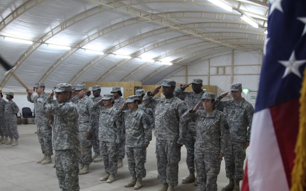 Transfer of authority ceremony at Camp Virginia