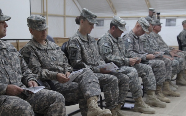 Transfer of authority ceremony at Camp Virginia