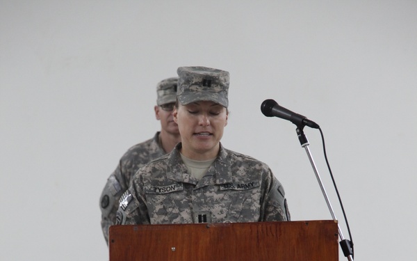 Transfer of authority ceremony at Camp Virginia