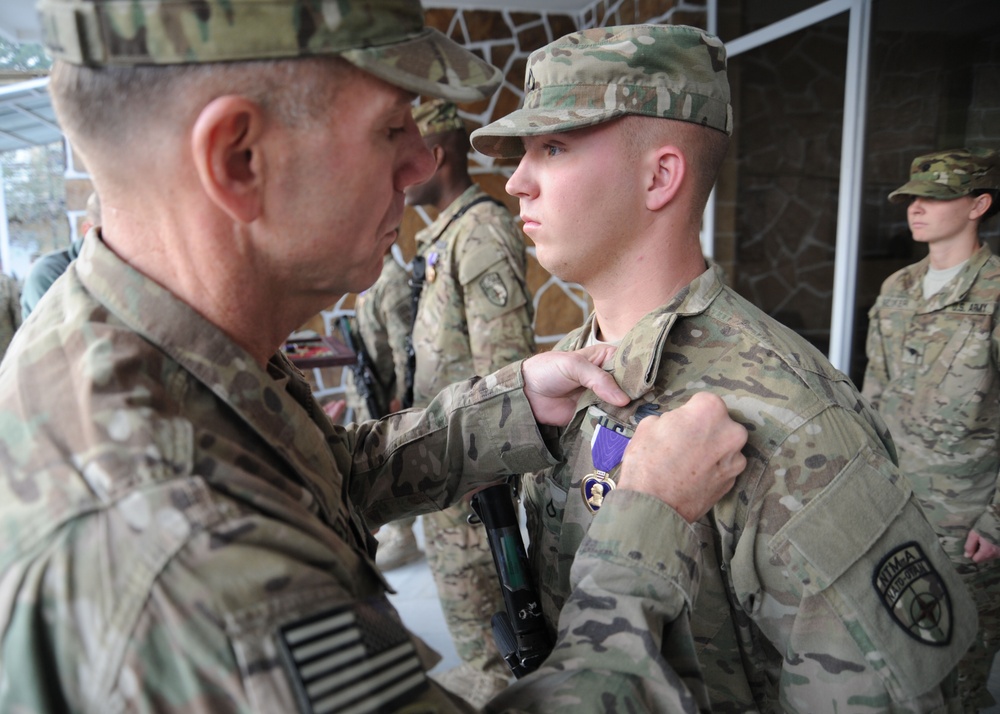 Local soldier and 11 others overcome ambush, receive awards