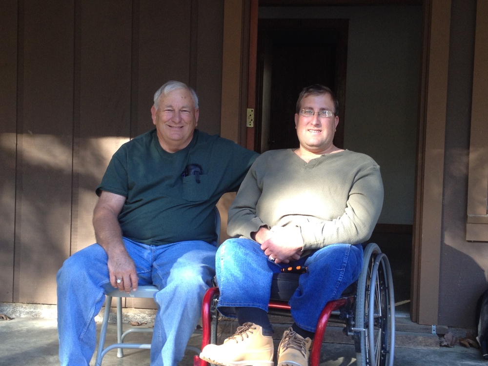 Hunter with disability relaxes during deer camp