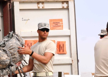 Soldiers packing up and going home