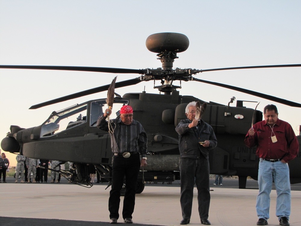 Apache chairman gives traditional blessing to Army's first Apache Block III