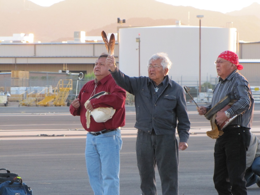 Apache chairman gives traditional blessing for the Army's first Apache Block III aircraft