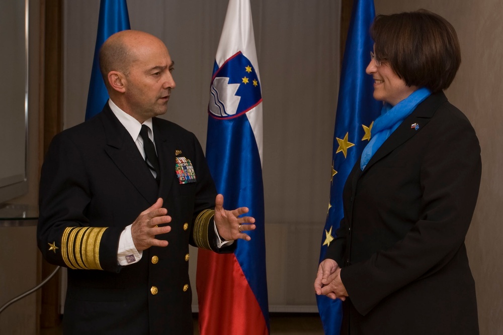 Supreme Allied Commander Europe Jim Stavridis visits Ljubljana, Slovenia