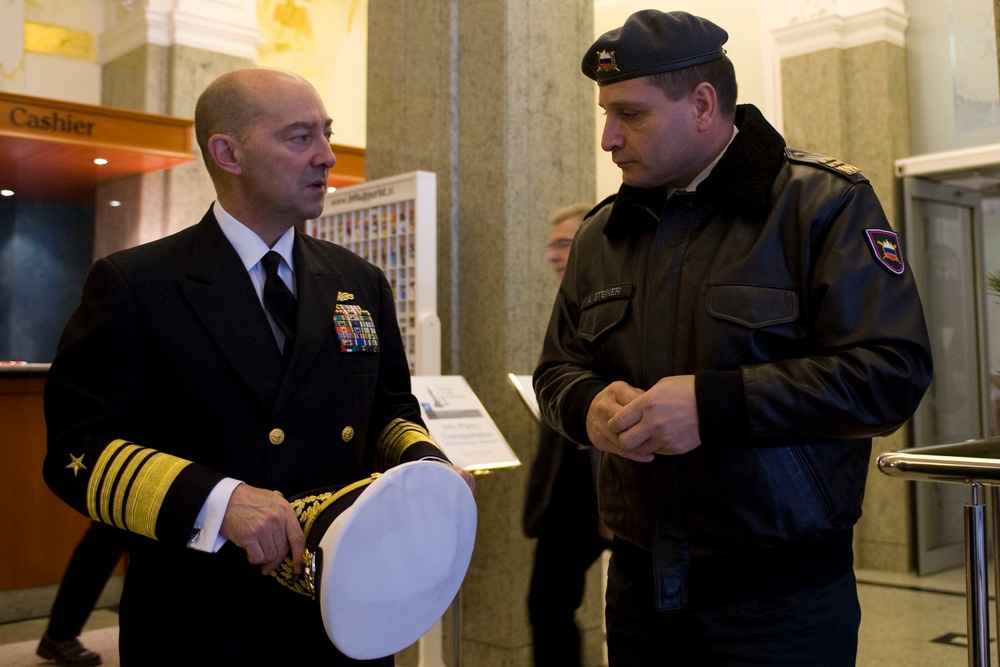 Supreme Allied Commander Europe Jim Stavridis visits Ljubljana, Slovenia