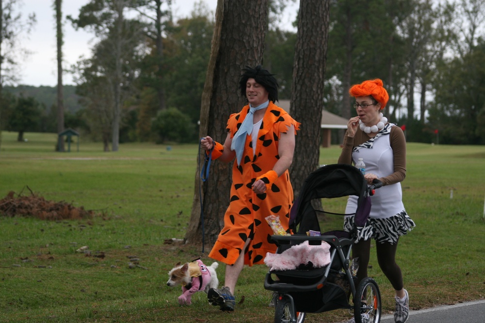 Halloween fun: Participants walk, run