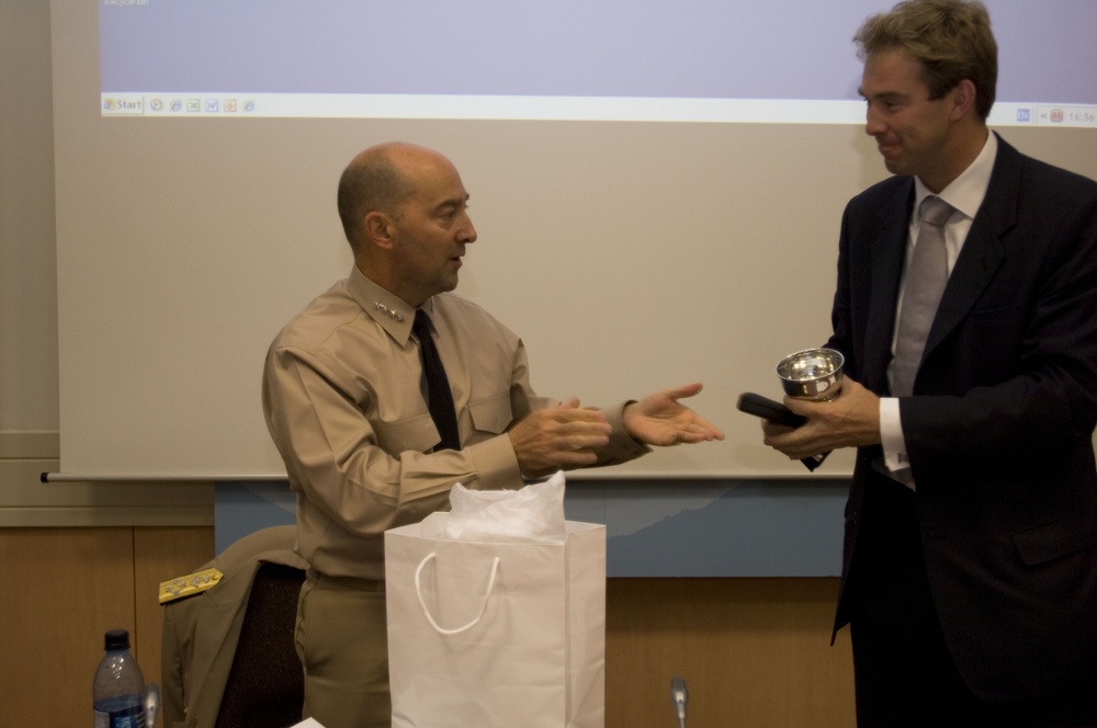 Adm. Stavridis addresses EUCOM leaders at NATO headquarters