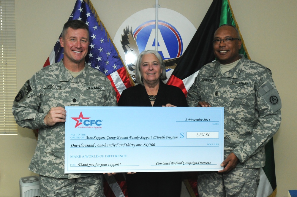 FSYP check donations presented to Third Army organizations
