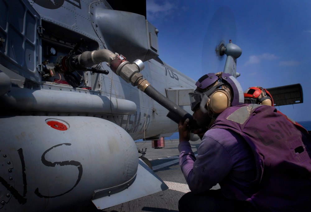 Launch prep aboard USS Whidbey Island