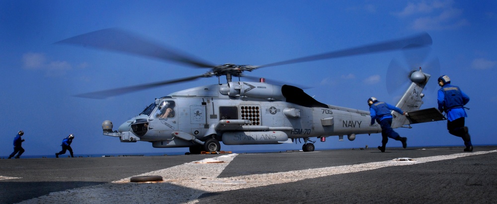 Launch prep aboard USS Whidbey Island