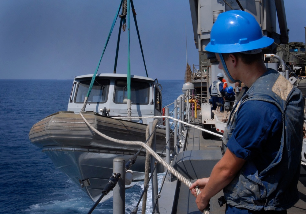 Launch prep aboard USS Whidbey Island