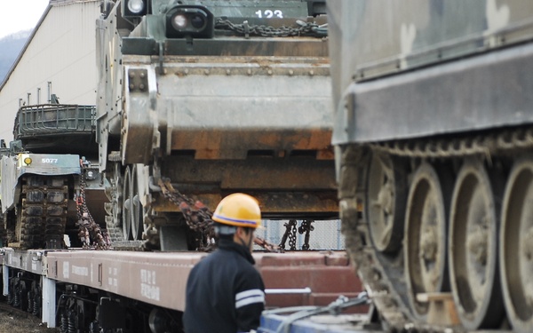 Republic of Korea's army conduct rail operations