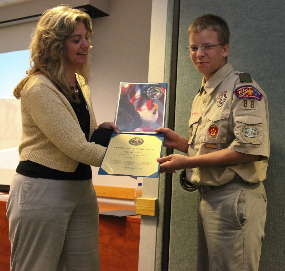 Boy Scouts receive awards for care packages