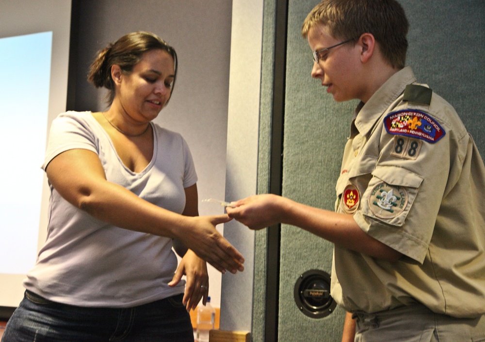 Boy Scouts receive awards for care packages