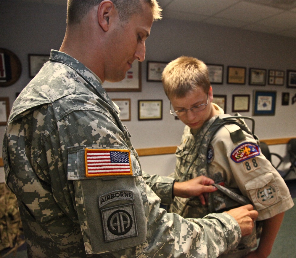 Boy Scouts receive awards for care packages