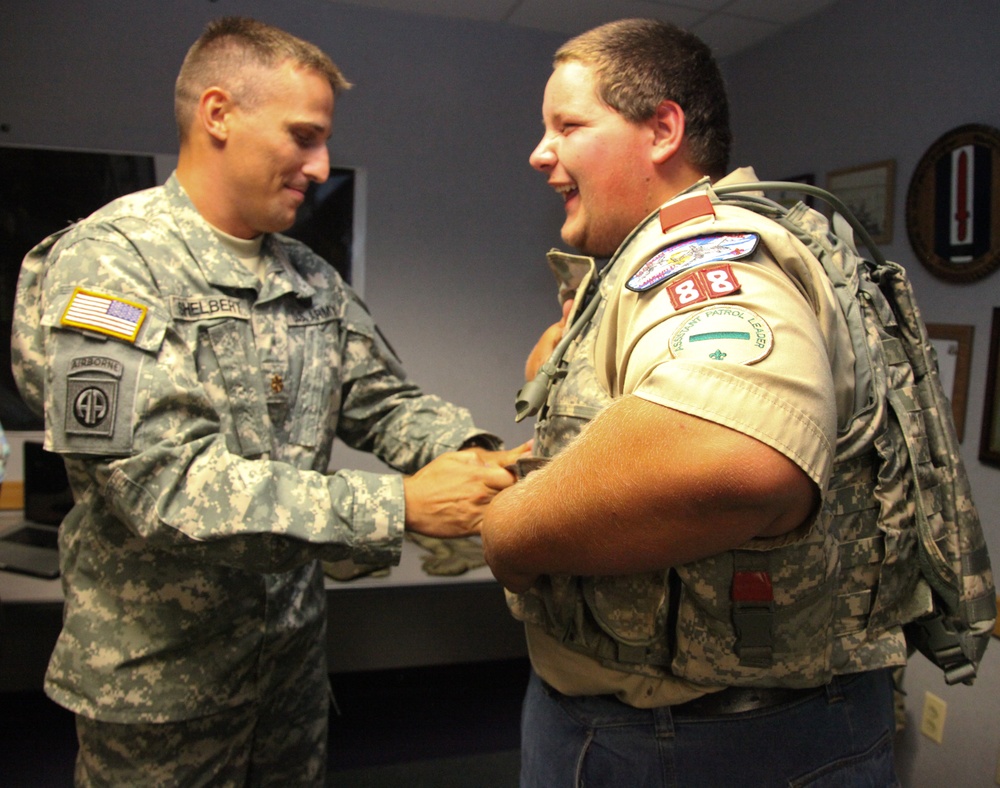 Boy Scouts receive awards for care packages