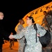 The chairman of the Federal Reserve greets soldiers returning from deployment to Iraq