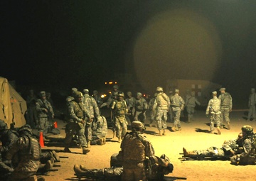 Combat aid station displays medical skills during 'controlled chaos'