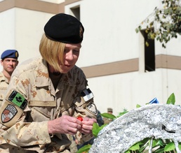 Coalition forces mark Remembrance Day at New Kabul Compound