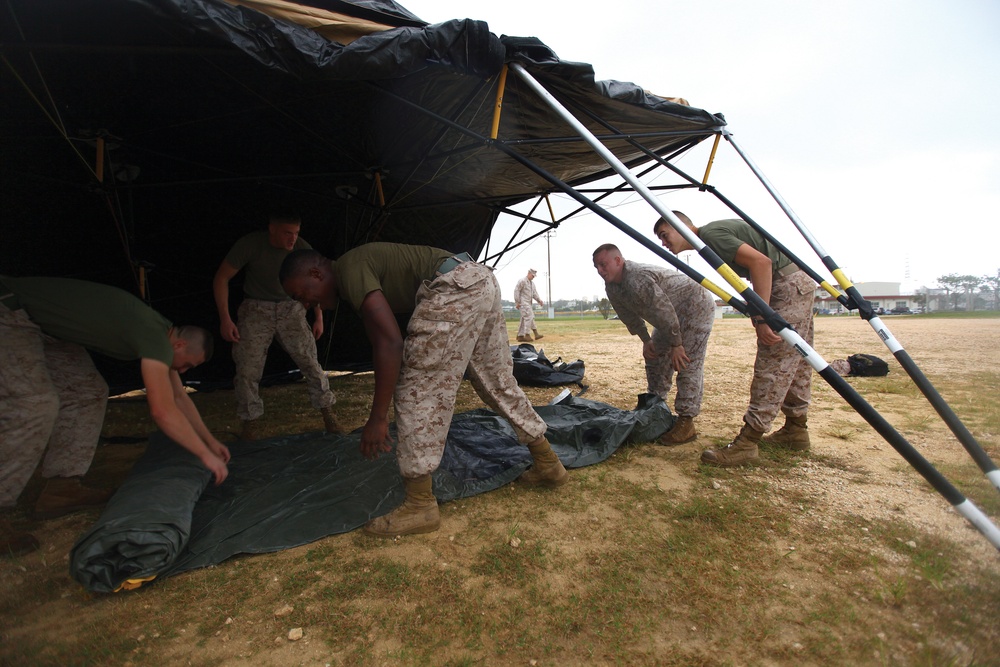 Marines establish command operations center, living quarters