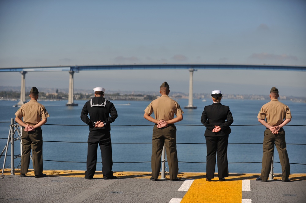 USS Makin Island leaving San Diego