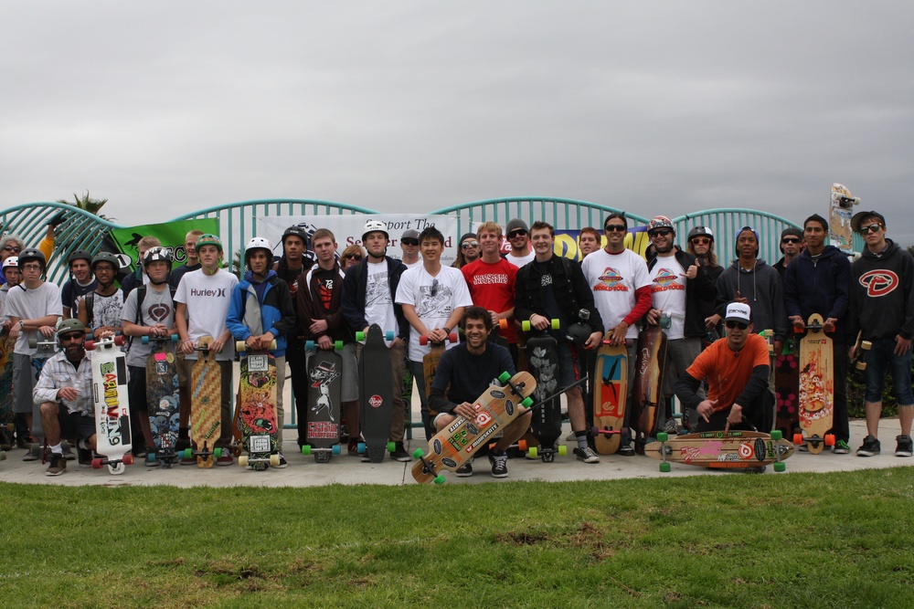 Skateboarders push 12 miles for wounded troops