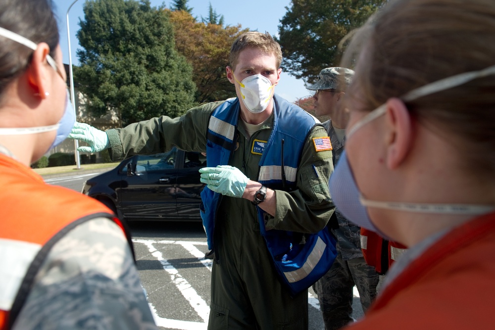 374th CES, 374th MDG train during MC-CBRN exercise