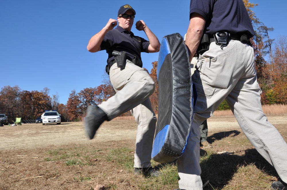 Police officers complete part of their quarterly training