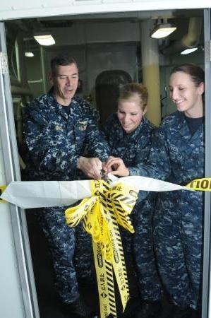 USS Blue Ridge cuts ribbon for new gym