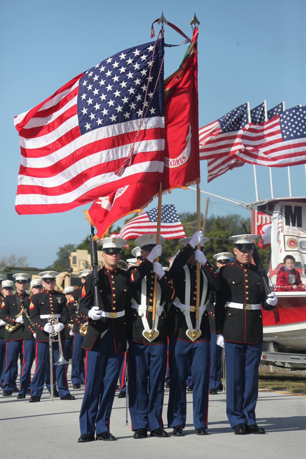 Saluting America's veterans: Cherry Point Marines participate in parade honoring nation’s warriors
