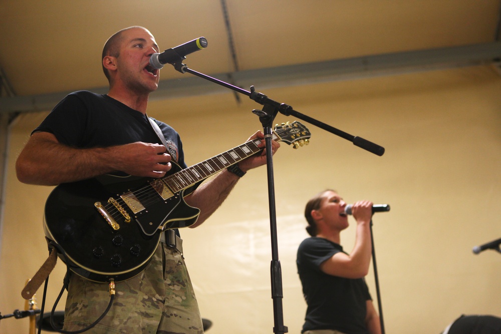 82nd Airborne Rock Band performs at FOB Delaram II